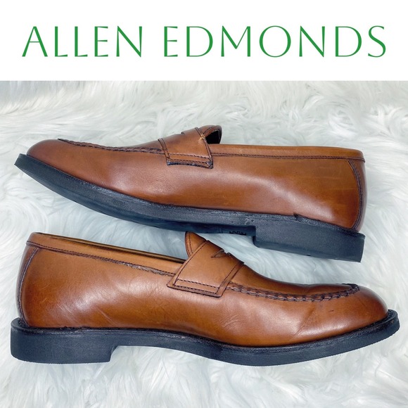 Allen Edmonds Road Warriors Leather Penny Loafers Slip On Mens 10 D Walnut Tan main image 8